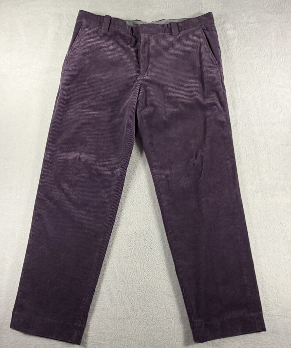 Brooks Brothers Tan Corduroy Pants 38x30 Men's Classic Fit Purple Trousers
